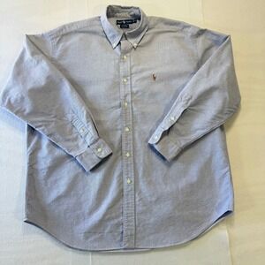 Polo Ralph Lauren Blake Mens XL Blue Oxford Button Down Shirt Long Sleeve Cotton